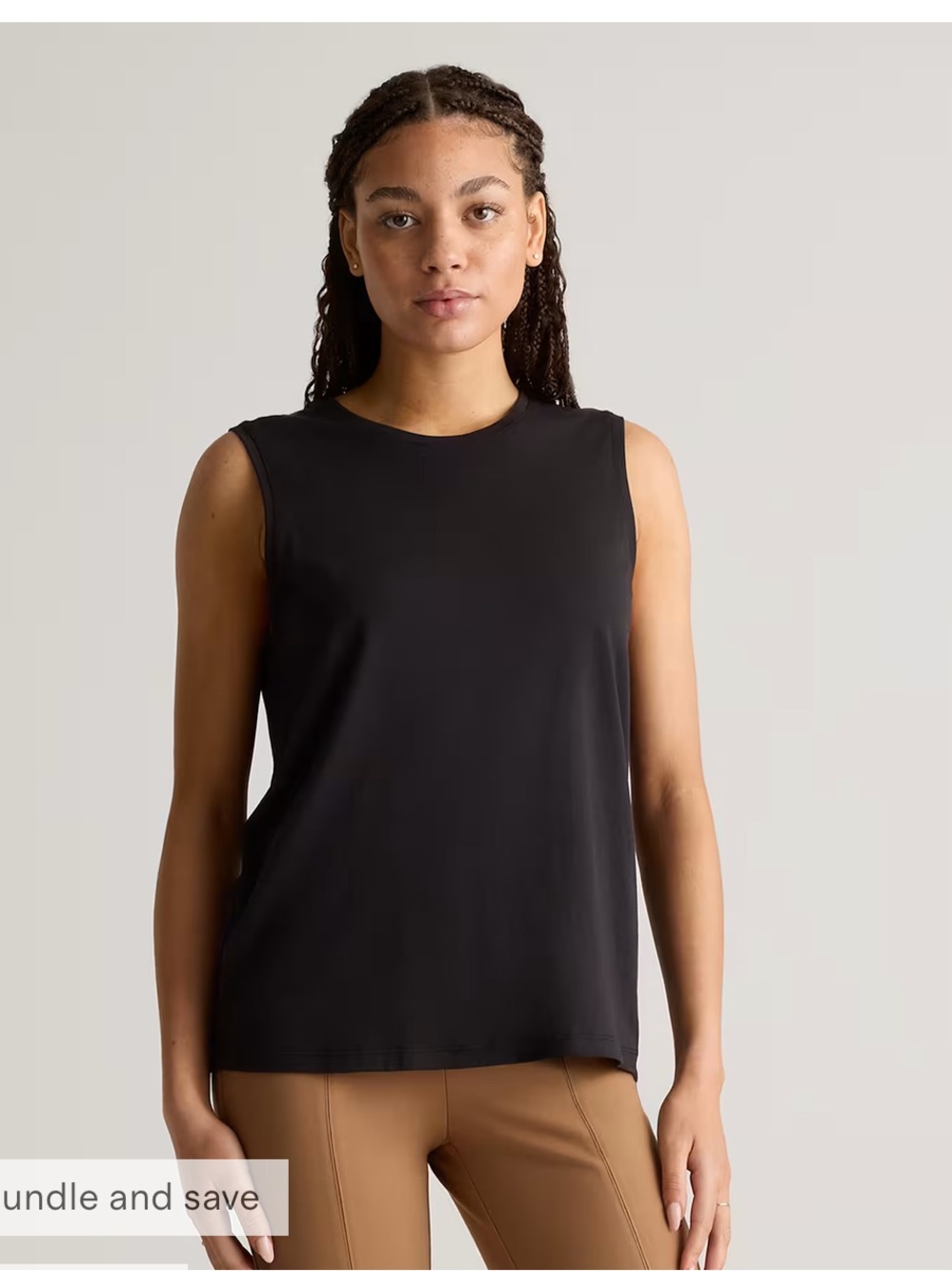 Quince cotton Modal Muscle Tank Black NEW